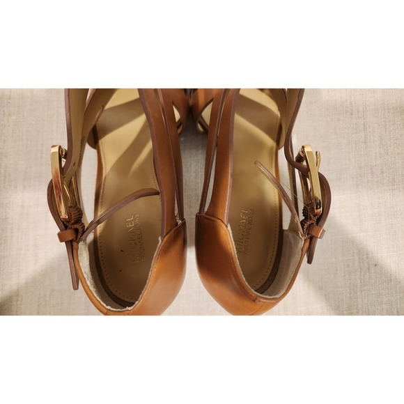 Michael Kors Women's Brown Michael Anya Mid-Heel Sandals size 10 - Picture 3 of 6